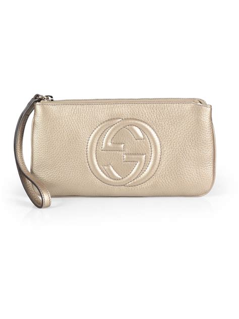 gucci soho metallic wristlet|gucci clutch bag.